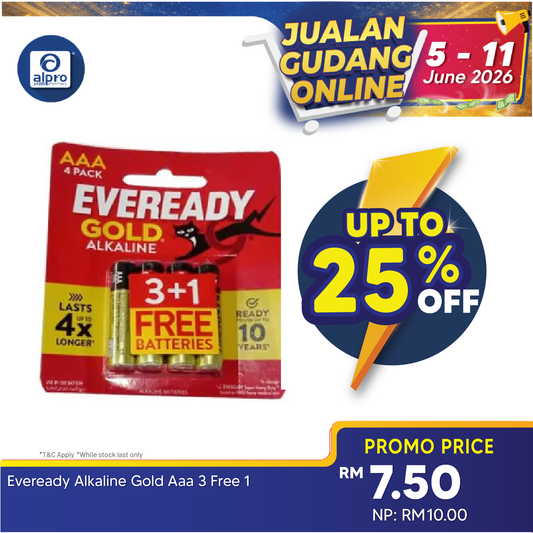 Eveready Gold AAA 3 Free 1| Up to 4x Longer Eveready