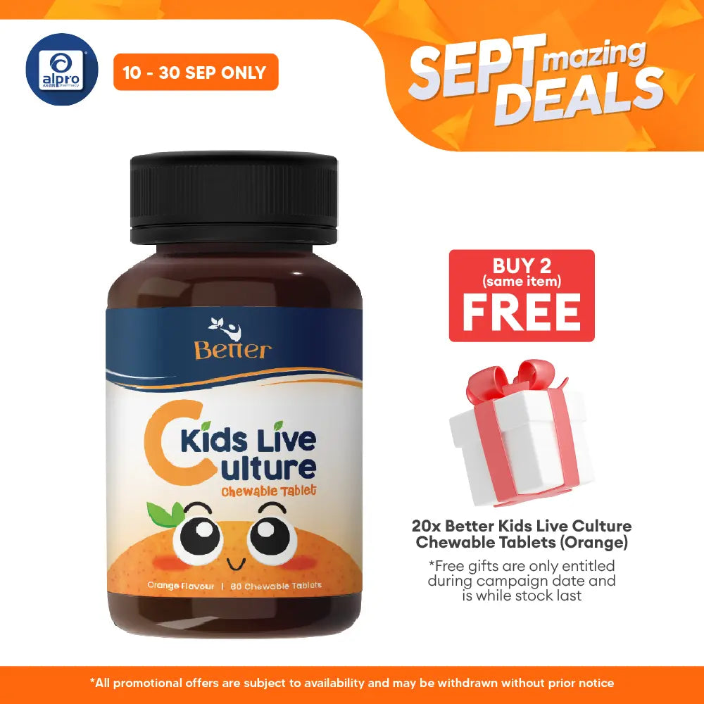 Better Kids Live Culture Chewable Tablet 60s (Vanilla / Mixed Berry / Orange / Chocolate) Better