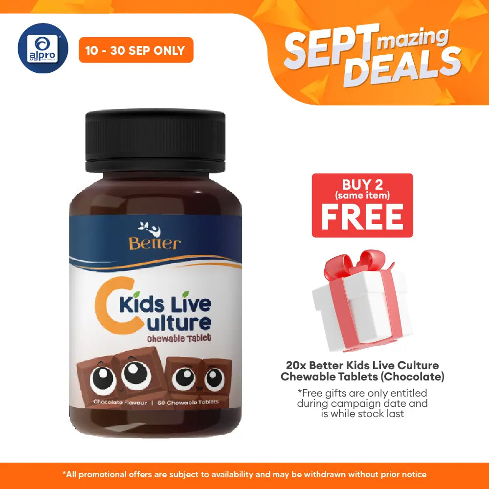 Better Kids Live Culture Chewable Tablet 60s (Vanilla / Mixed Berry / Orange / Chocolate) Better
