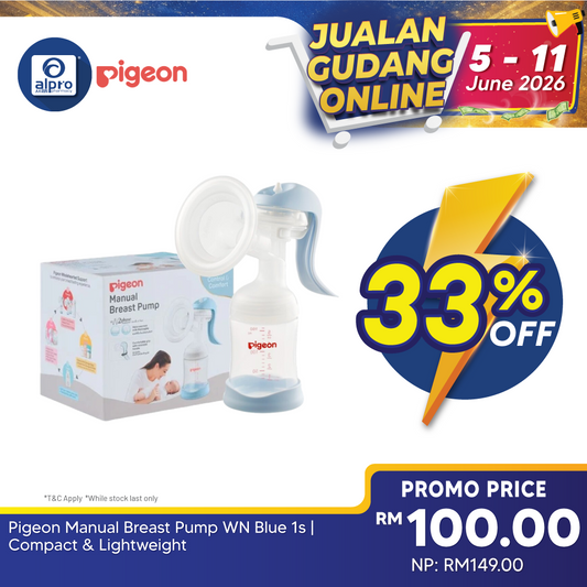 Pigeon Manual Breast Pump WN Blue 1s | Compact & Lightweight Pigeon