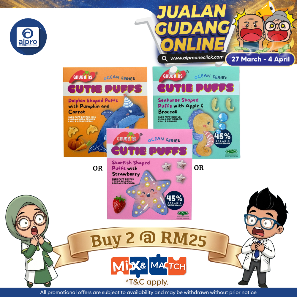 Gnubkins Cutie Puffs Organic Snack (Pumpkin & Carrot/ Apple & Broccoli/ Strawberry) 32g | Baked Puffs & Melts in Mouth Gnubkins