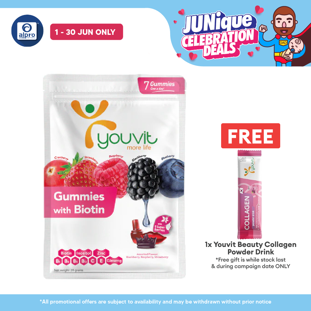 Youvit Beauty Biotin Gummies Mix Berry | 7s Youvit