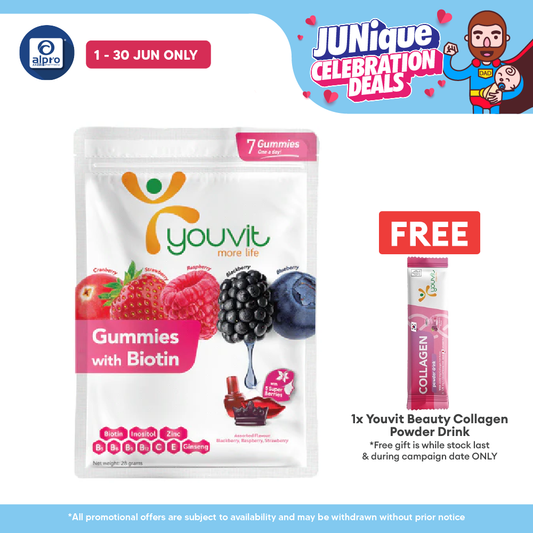 Youvit Beauty Biotin Gummies Mix Berry | 7s Youvit