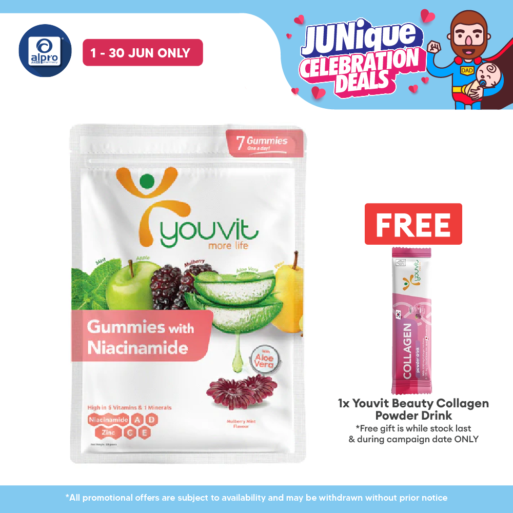 Youvit Beauty Niacinamide Gummies Mulberry Mint 7s Youvit