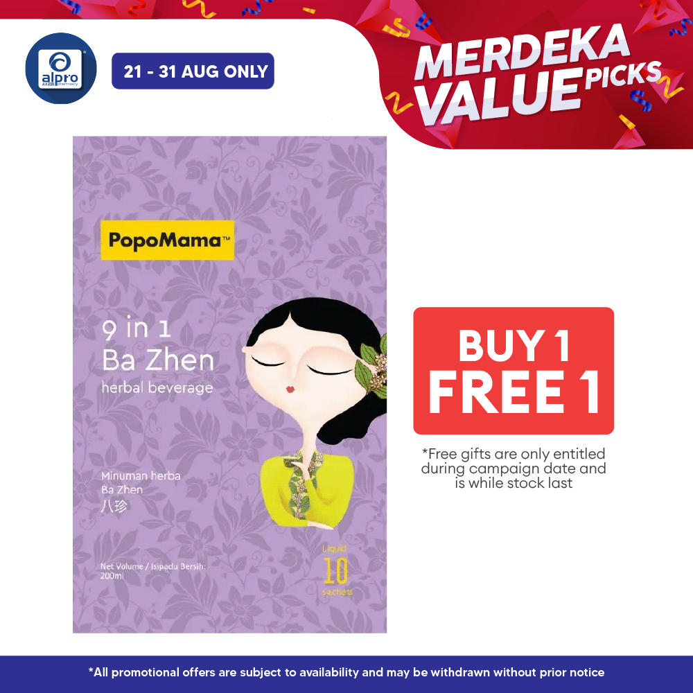 Popomama 9 In 1 Ba Zhen Herbal Beverage (20mlx10) | Relieving PMS and Period Cramps Alpro Pharmacy
