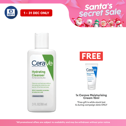 Cerave Hydrating Cleanser 88ml | For Normal and Dry Skin Cerave