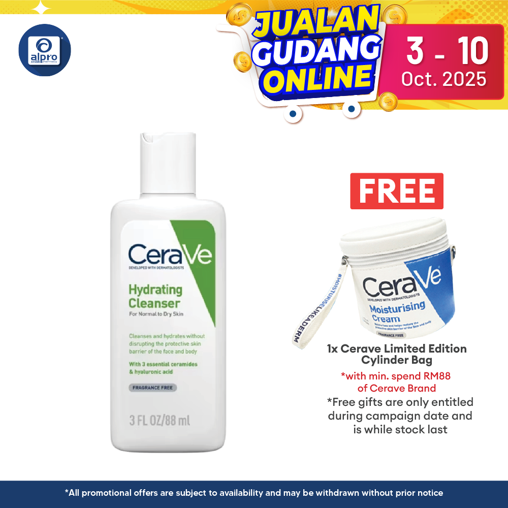 Cerave Hydrating Cleanser 88ml | For Normal and Dry Skin Alpro Pharmacy