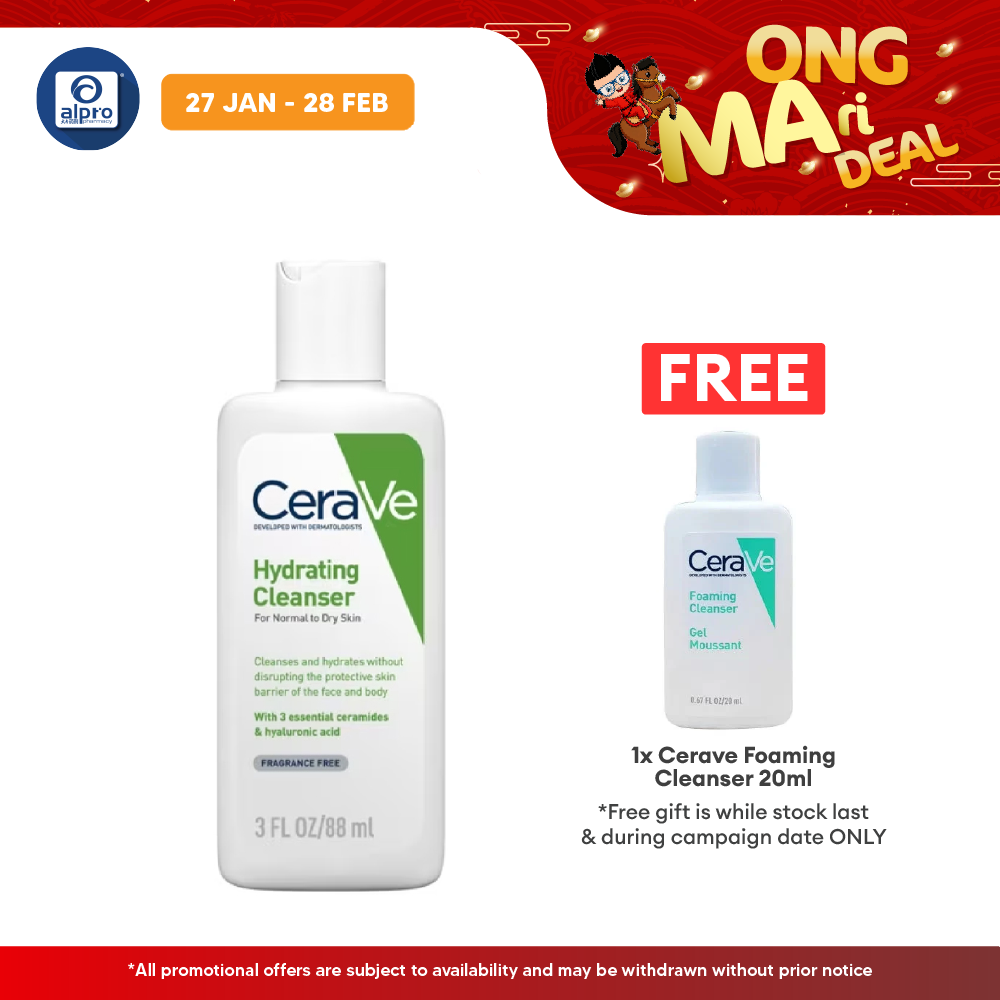 Cerave Hydrating Cleanser 88ml | For Normal and Dry Skin Cerave