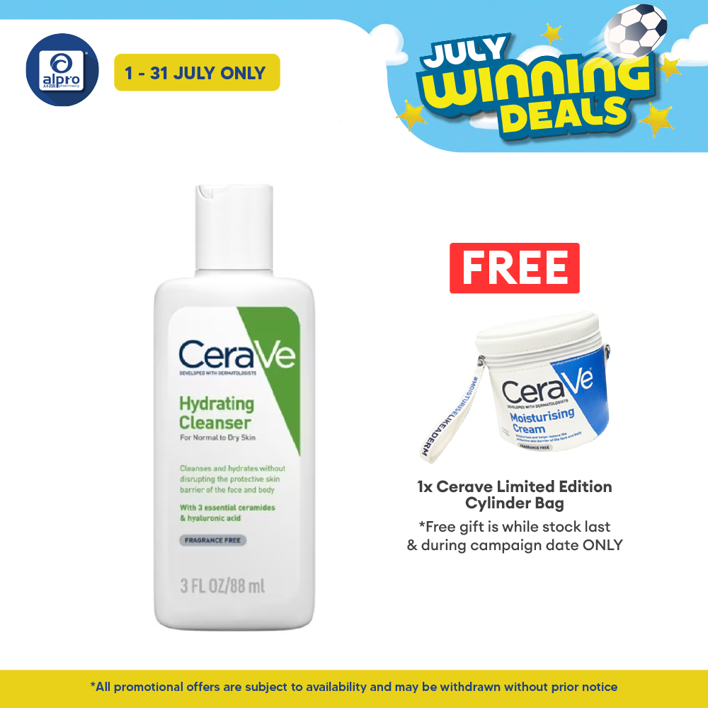 Cerave Hydrating Cleanser 88ml | For Normal and Dry Skin Cerave