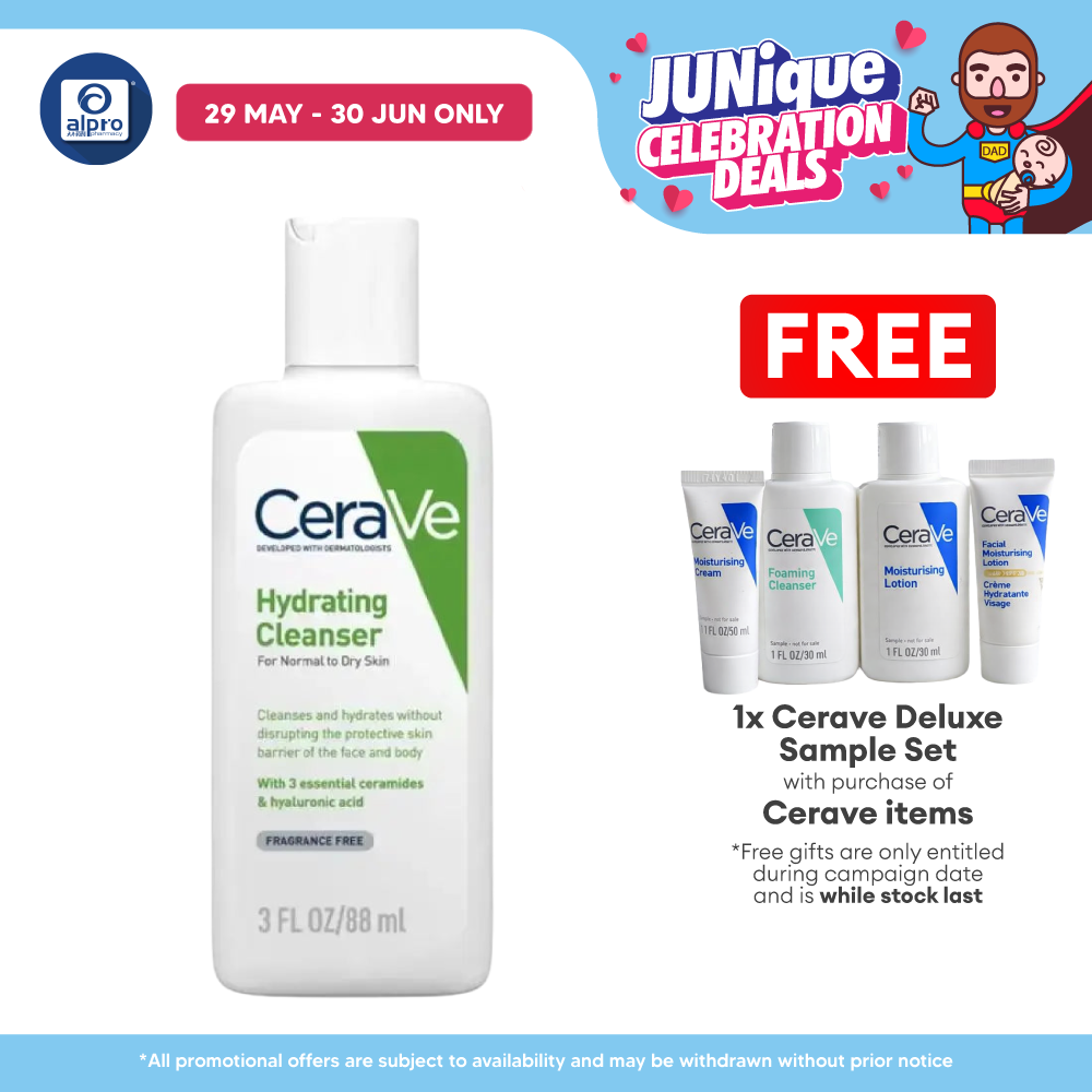 Cerave Hydrating Cleanser 88ml | For Normal and Dry Skin Cerave