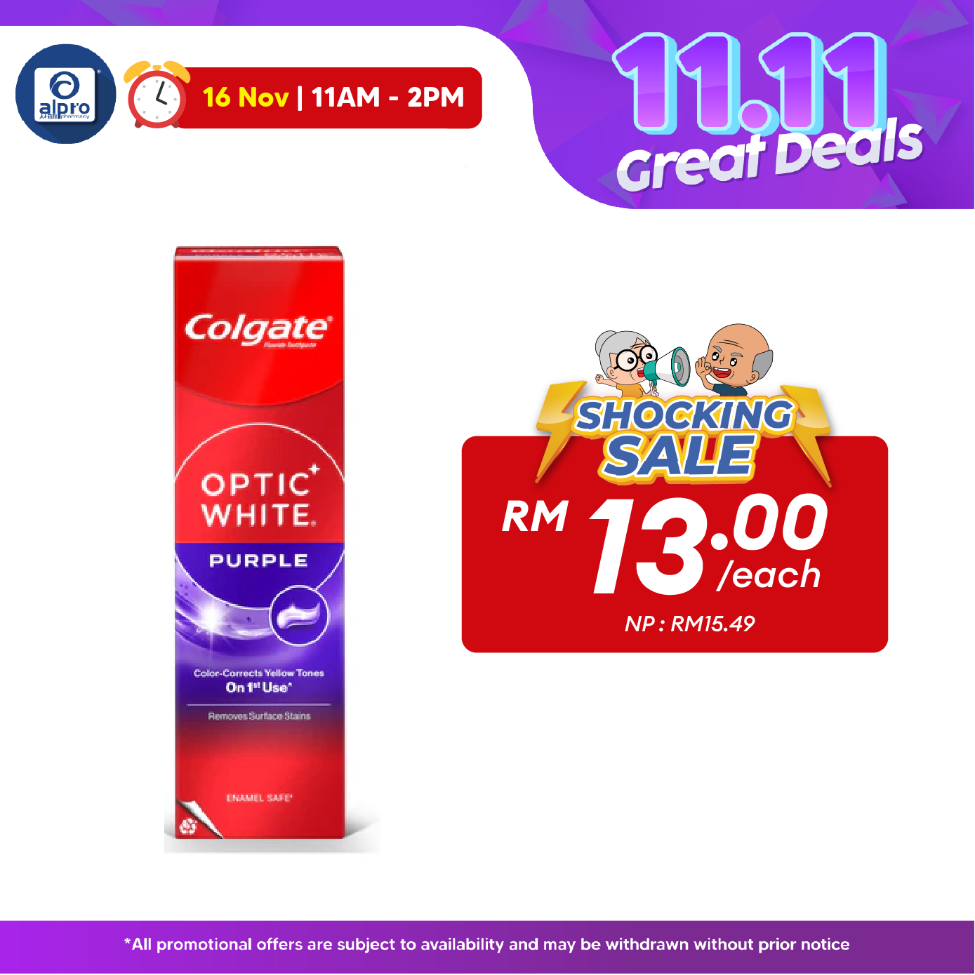 Colgate Optic White Purple Fresh Mint Toothpaste 100g COLGATE