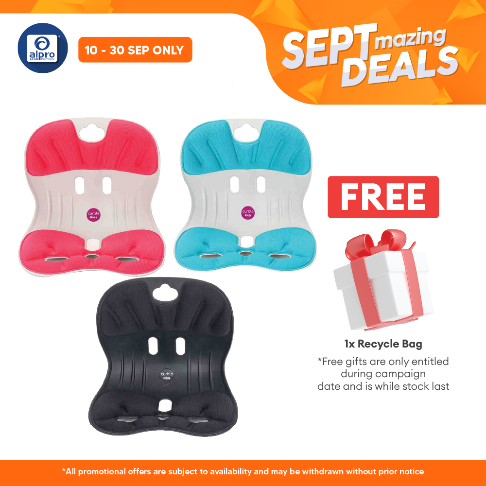 Curble Posture Corrective Chair Kids 1s (Pink, Black, Mint) Alpro Pharmacy