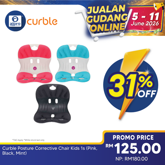 Curble Posture Corrective Chair Kids 1s (Pink, Black, Mint) Curble