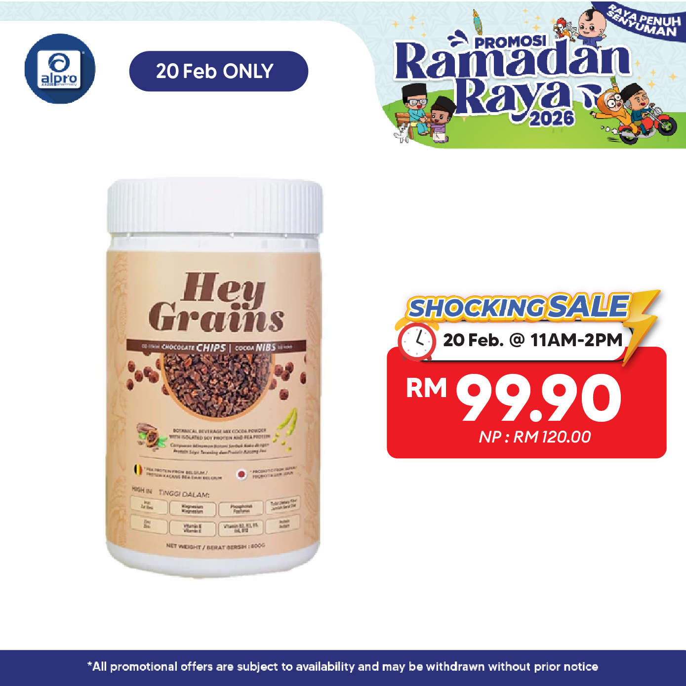 HeyGrains Cocoa Meal Replacement 800g | Isolated Soy Protein and Pea Protein HeyGrains