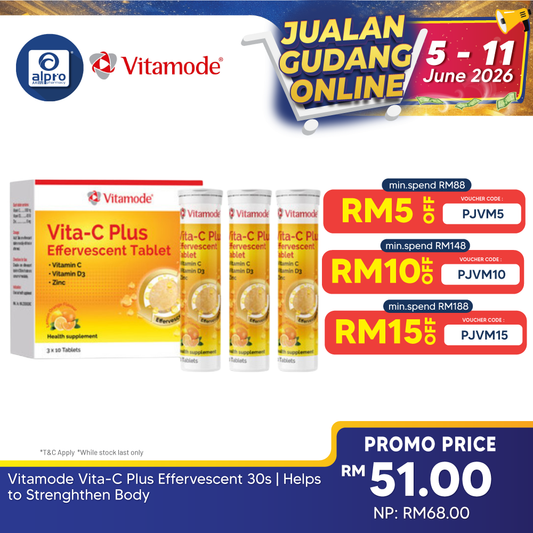 Vitamode Vita-C Plus Effervescent 30s | Helps to Strenghthen Body Vitamode