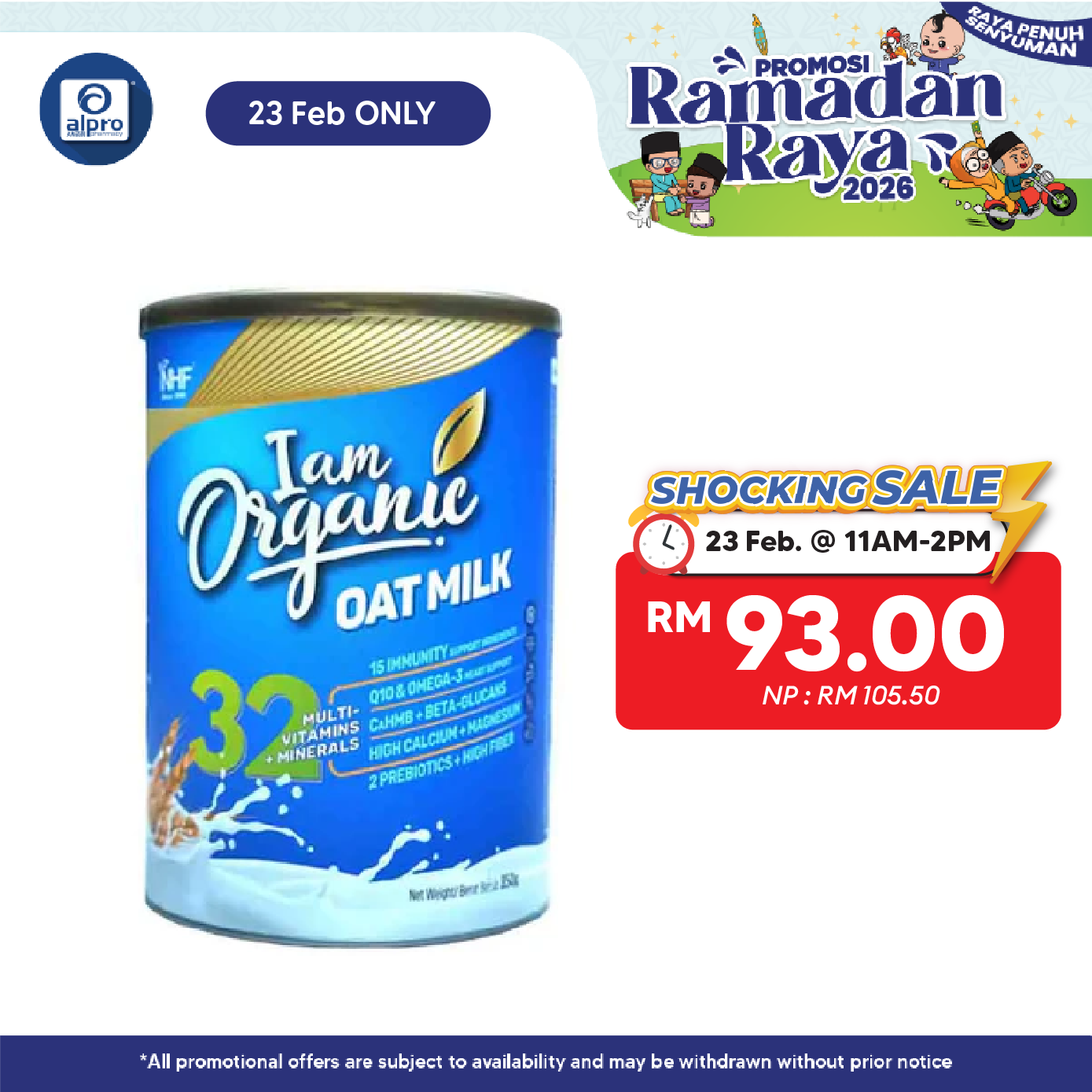 NHF I am Organic Oatmilk with 32 Multivitamins + Minerals (850g) NHF