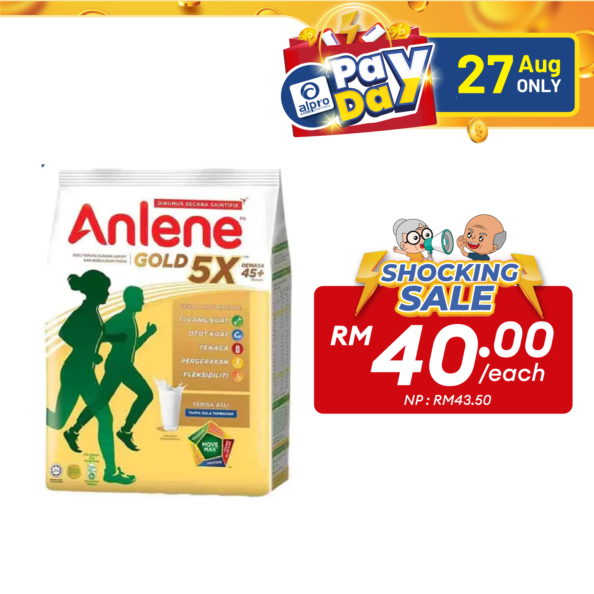 Anlene Gold Milk Powder 950g | High Protein Milk Powder Alpro Pharmacy