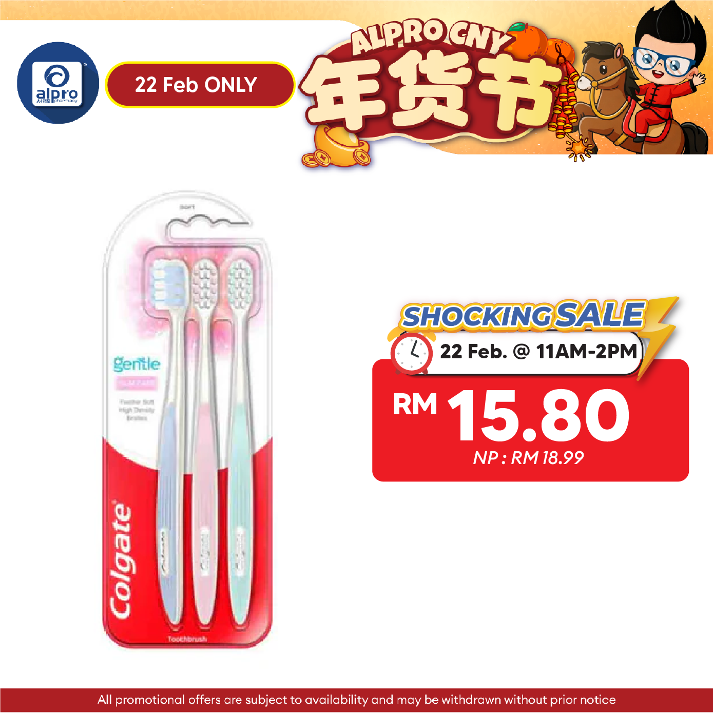 Colgate Gentle Toothbrush 3s (Clean / Gum Care / Charcoal) Colgate