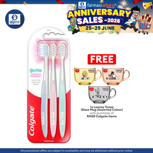Colgate Gentle Toothbrush 3s (Clean / Gum Care / Charcoal) Colgate