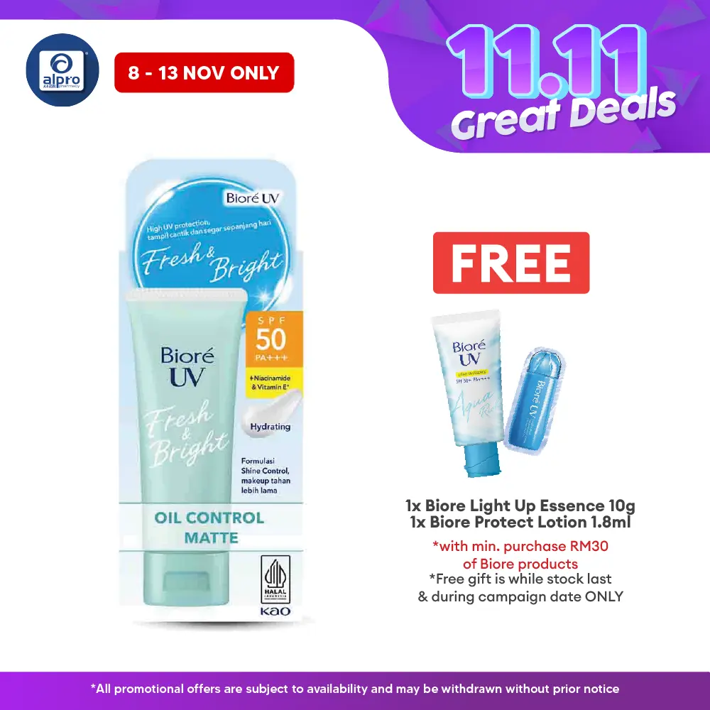 Biore UV Fresh & Bright Oil Control Matte 30g Biore
