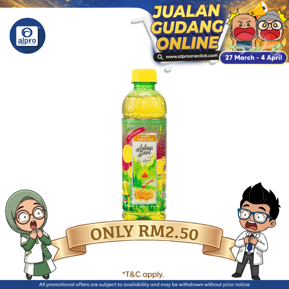 Adem Sari Sensa Cool RTD Madu Lemon Tea 350mL | Sweet Refreshing Beverage Adem Sari