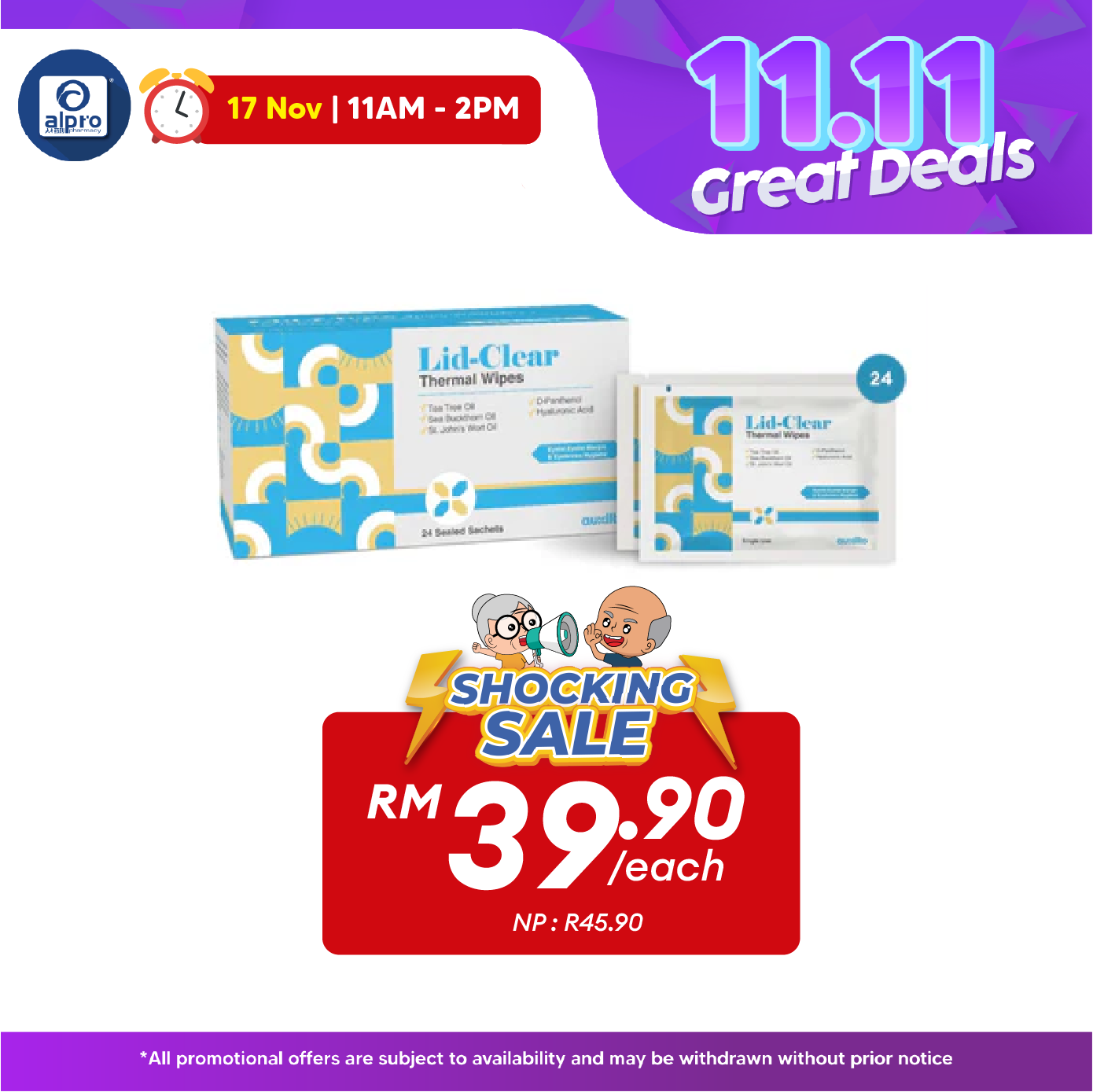Lid-Clear Thermal Wipes 24s | Cleanser for Tired Eyes Alpro Pharmacy