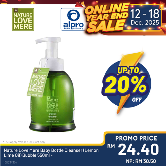 Nature Love Mere Baby Bottle Cleanser (Lemon Lime Oil) Bubble 550ml Nature Love Mere