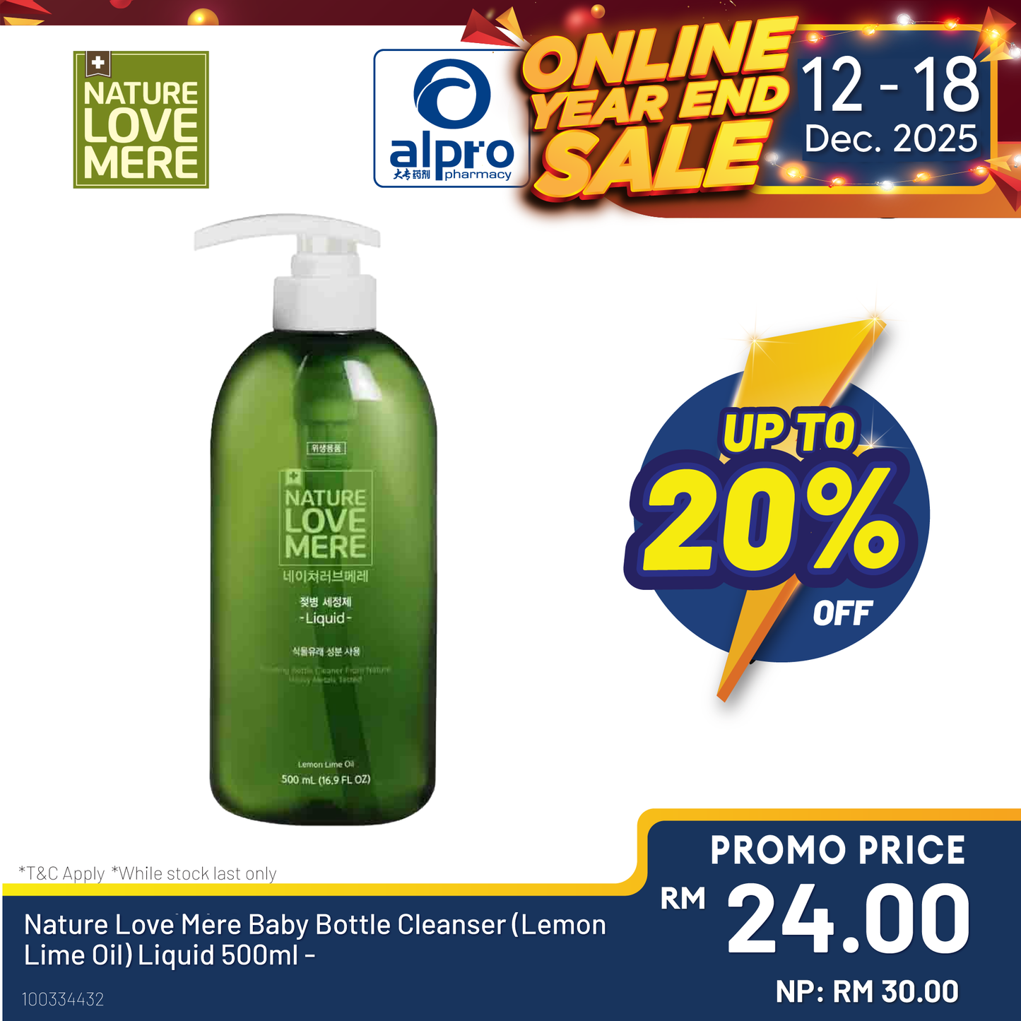 Nature Love Mere Baby Bottle Cleanser (Lemon Lime Oil) Liquid 500ml Nature Love Mere