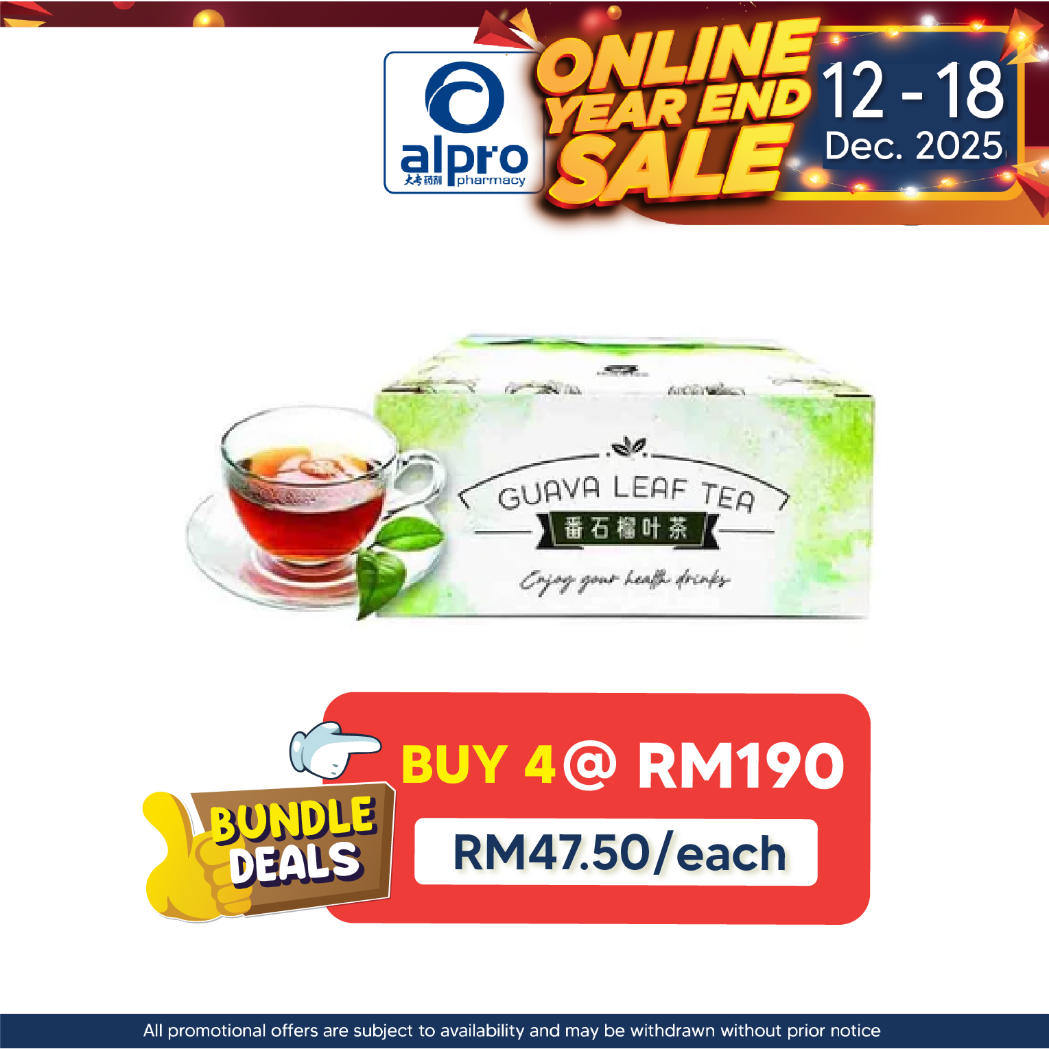 Diabetea Guava Leaf Tea 2G 30’s | Stabilize Blood Sugar Pressure & Cholesterol