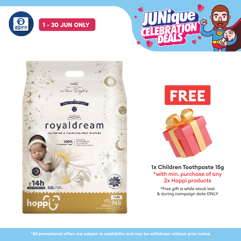Hoppi Royal Dream Diaper Tape Nb 66s | Chemical-Free Hoppi