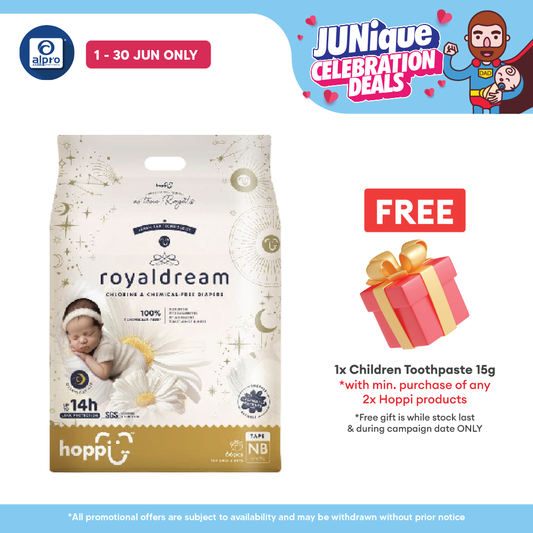 Hoppi Royal Dream Diaper Tape Nb 66s | Chemical-Free Hoppi