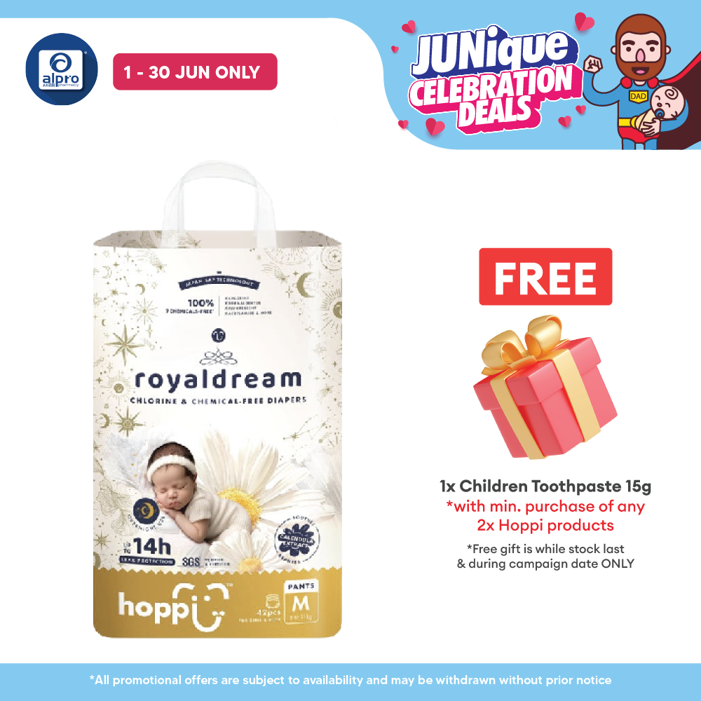 Hoppi Royal Dream Diaper Pant M 42s | Chlorine-Free Hoppi