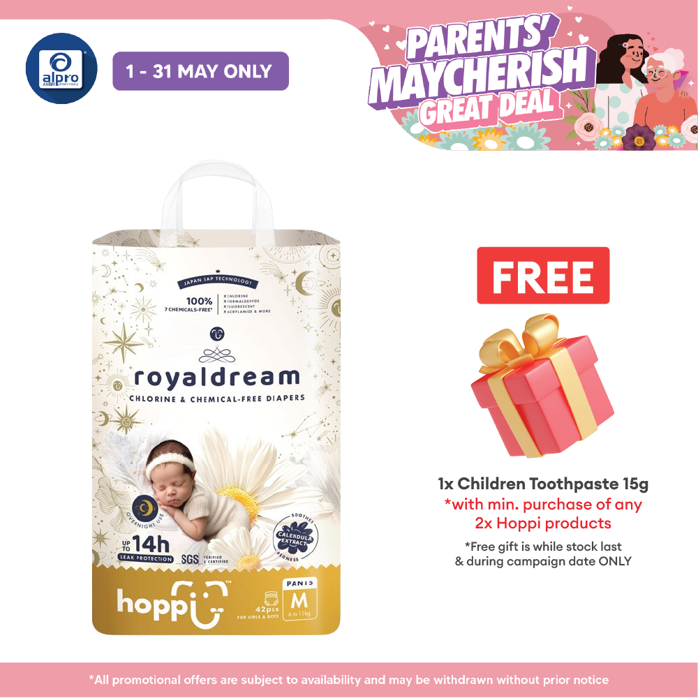 Hoppi Royal Dream Diaper Pant M 42s | Chlorine-Free Hoppi