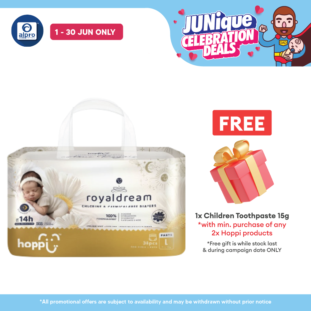 Hoppi Royal Dream Diaper Pant L 38s | Chlorine-Free Hoppi