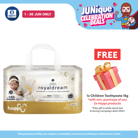 Hoppi Royal Dream Diaper Pant L 38s | Chlorine-Free Hoppi