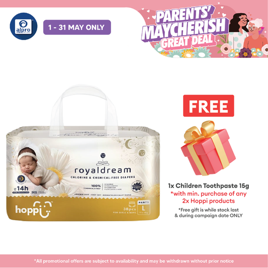 Hoppi Royal Dream Diaper Pant L 38s | Chlorine-Free Hoppi