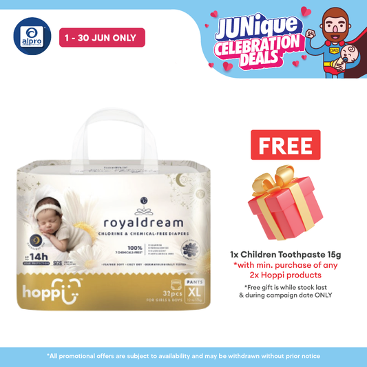 Hoppi Royal Dream Diaper Pant XL 32s | Chlorine-Free Hoppi