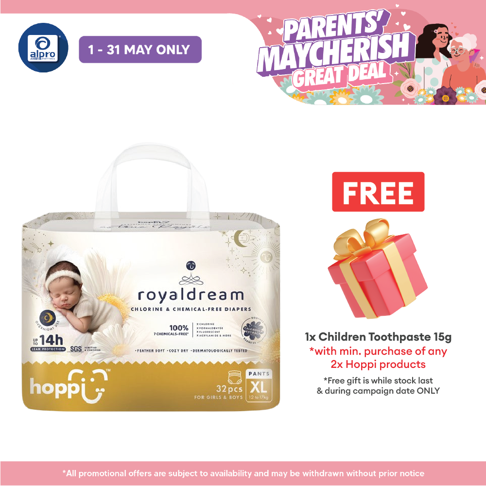 Hoppi Royal Dream Diaper Pant XL 32s | Chlorine-Free Hoppi