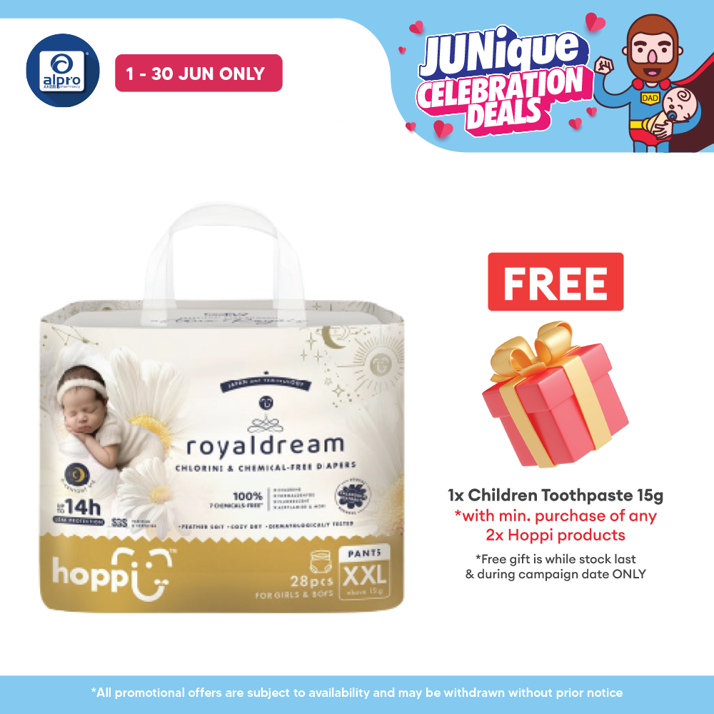 Hoppi Royal Dream Diaper Pant XXL 28s | Chemical-Free Hoppi