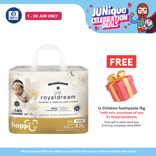Hoppi Royal Dream Diaper Pant XXL 28s | Chemical-Free Hoppi