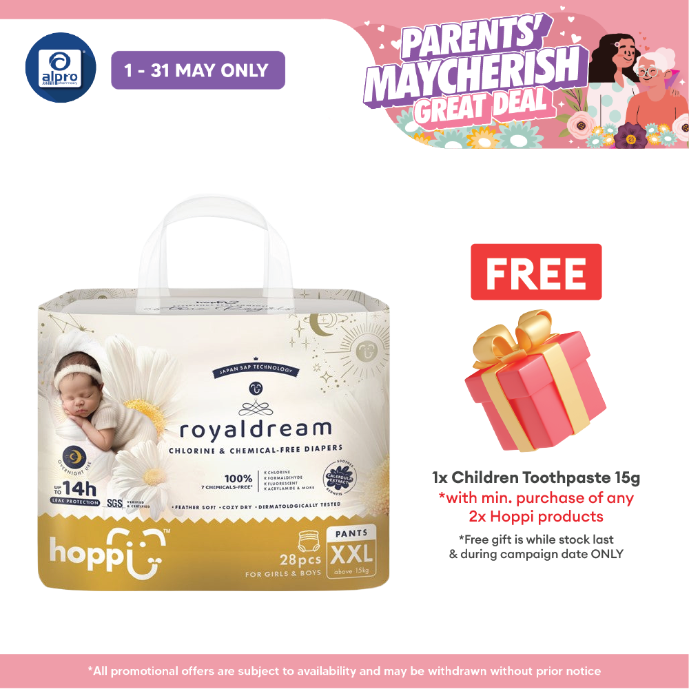 Hoppi Royal Dream Diaper Pant XXL 28s | Chemical-Free Hoppi