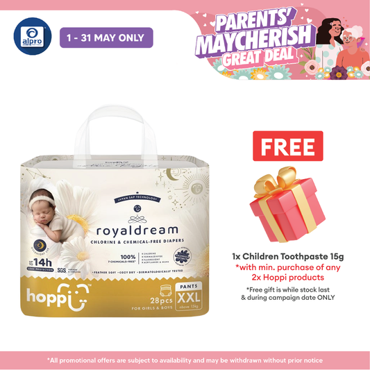 Hoppi Royal Dream Diaper Pant XXL 28s | Chemical-Free Hoppi