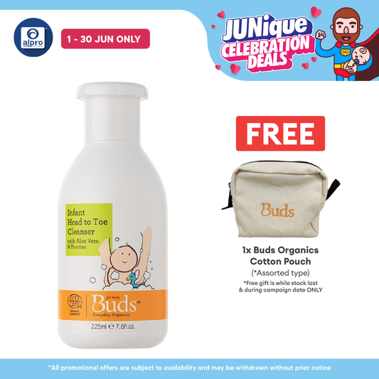 Buds Everyday Organics Head to Toe Cleanser 225ml | Soothes and Hydrates Baby Skin Buds