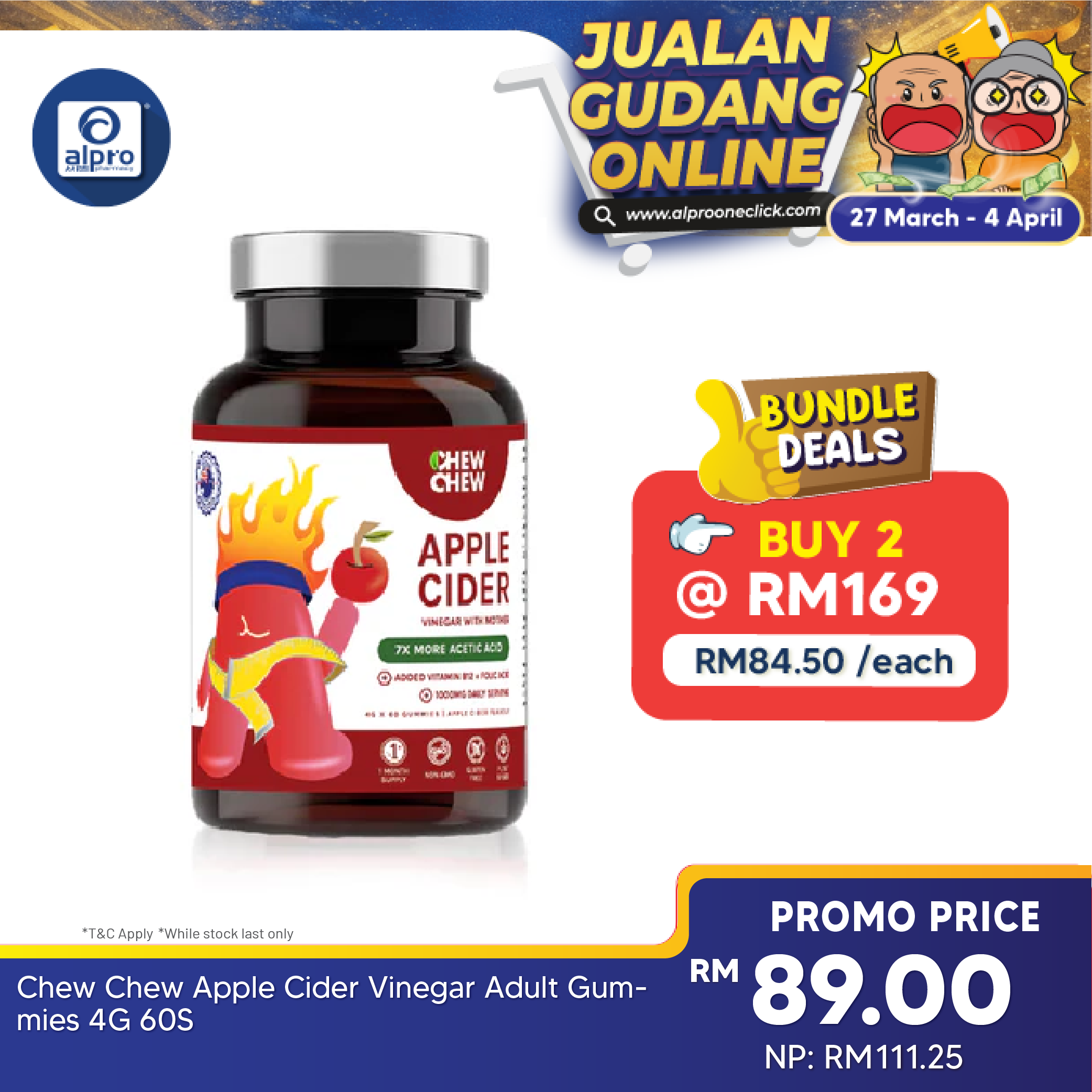 Chew Chew Apple Cider Vinegar Adult Gummies 60s |  Effective Fat Burner Chew Chew