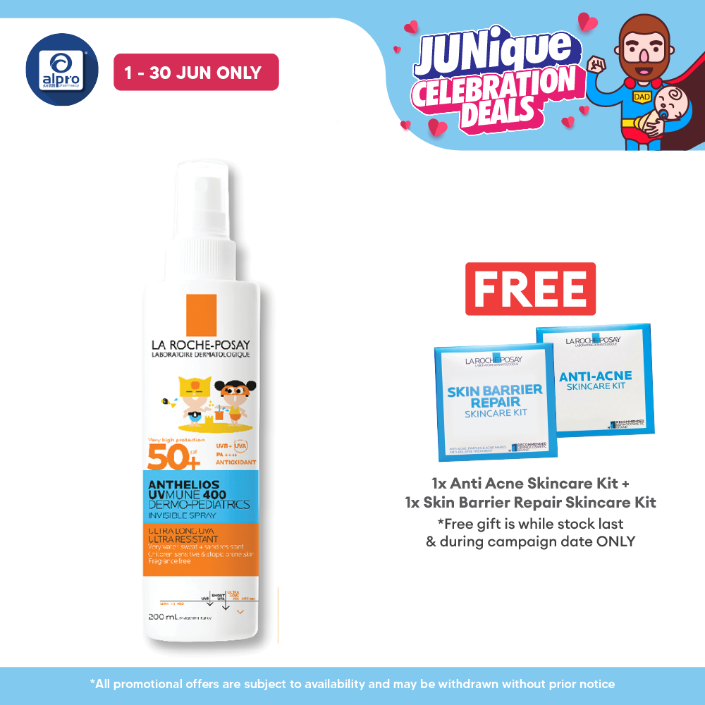 La Roche-Posay Anthelios UVMUNE 400 Dermo-Pediatrics Invisible Spray SPF 50+ 200ml | For Children Sensitive Skin La Roche Posay