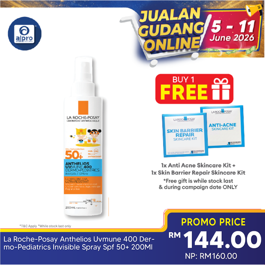 La Roche-Posay Anthelios UVMUNE 400 Dermo-Pediatrics Invisible Spray SPF 50+ 200ml | For Children Sensitive Skin La Roche Posay