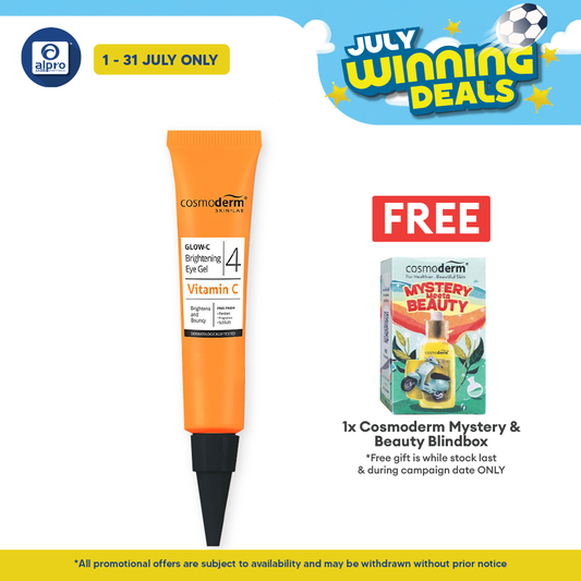 Cosmoderm Glow-C Brightening Eye Gel 20ml | Vitamin C / Brightens and Bouncy Cosmoderm