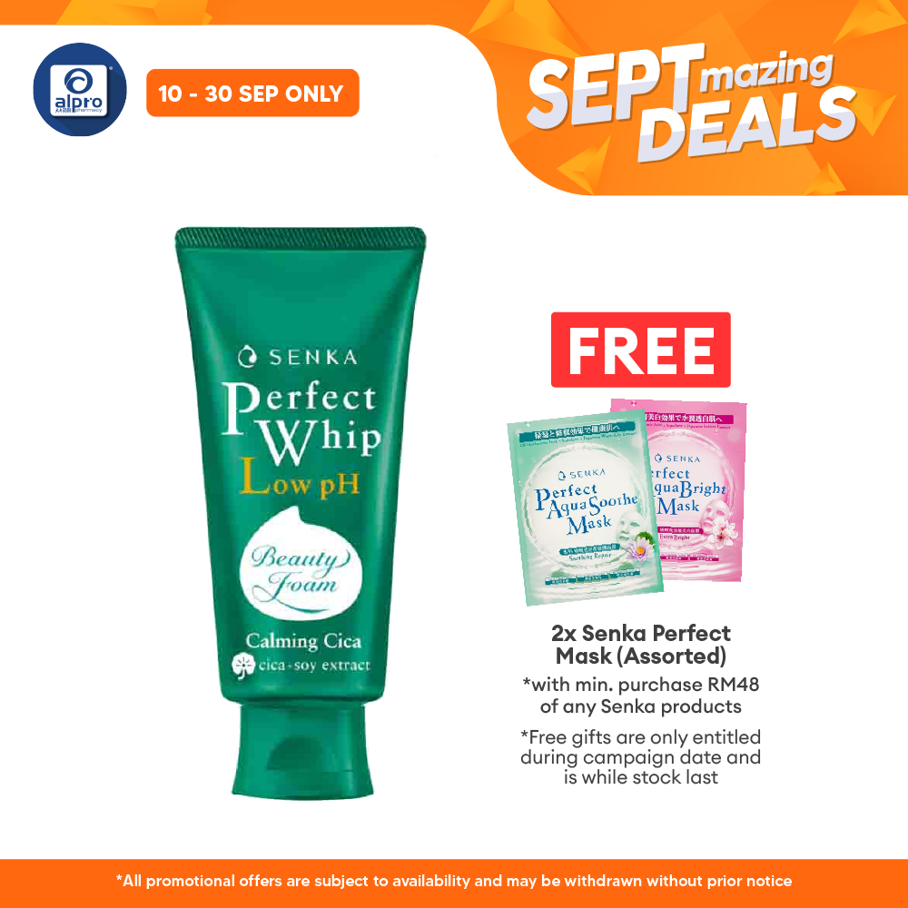 Senka Perfect Whip Low PH Cica Facial form Cleanser 100g Alpro Pharmacy