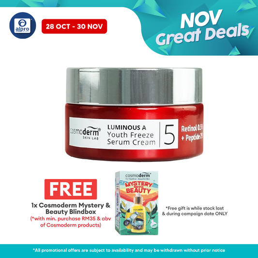Cosmoderm Luminous A Youth Freeze Serum Cream 30ml Alpro Pharmacy
