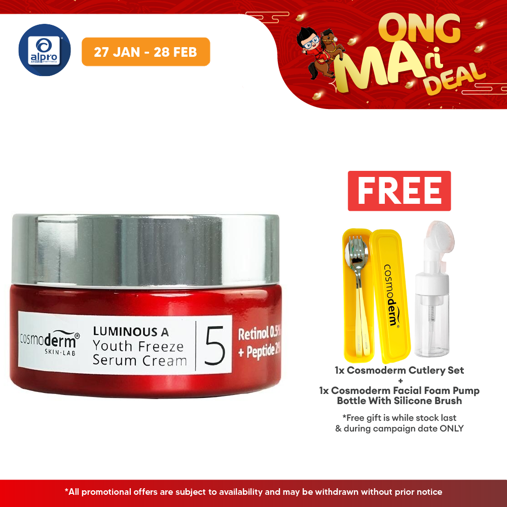 Cosmoderm Luminous A Youth Freeze Serum Cream 30ml Alpro Pharmacy